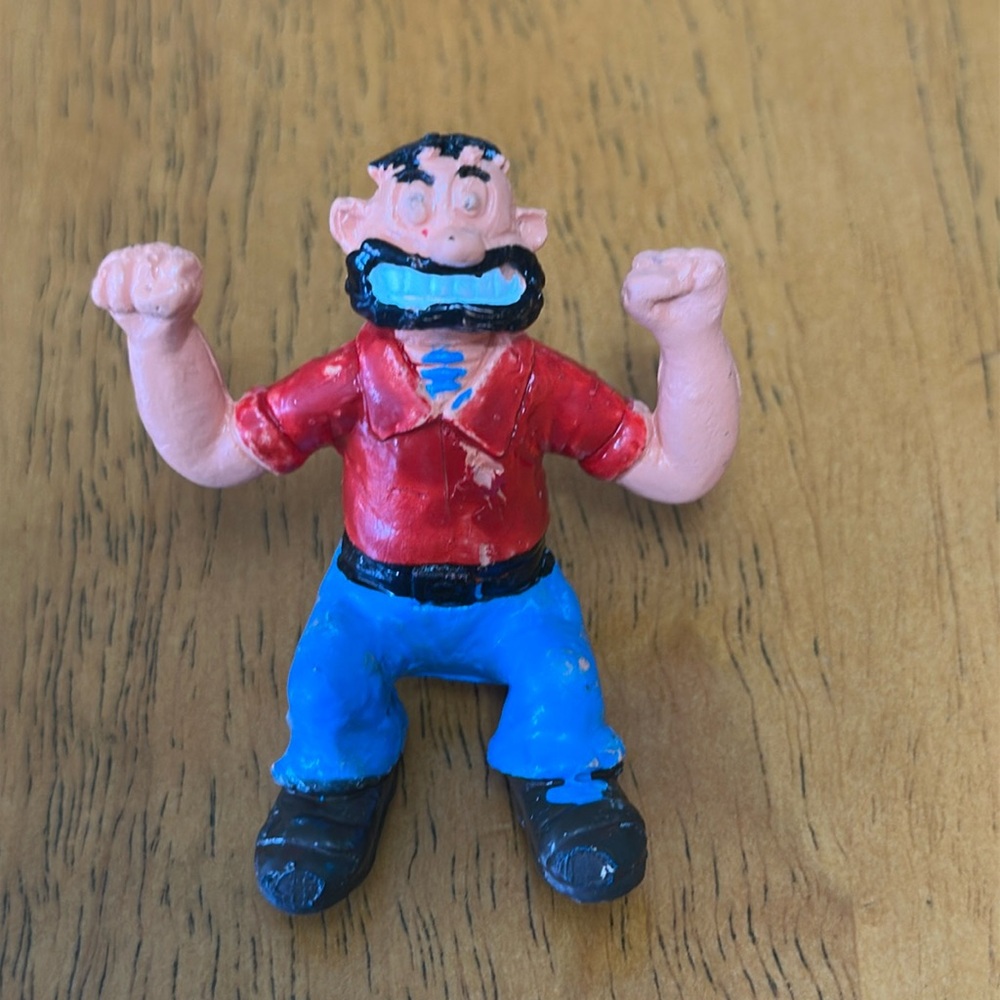 Popeye Bluto. Top only of a jump up spring toy. 1980. Rubber. Imperial toy
